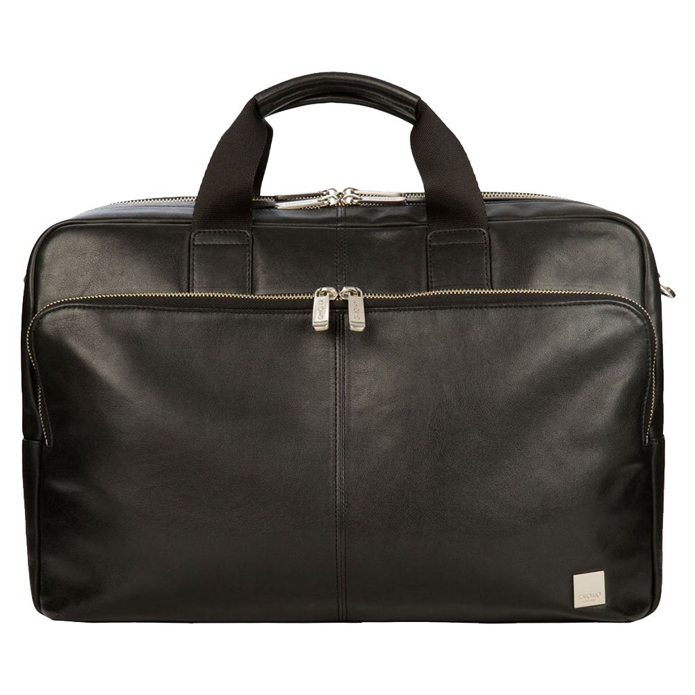 Knomo - Amesbury Full Leather Double Zip Brief Case 15"