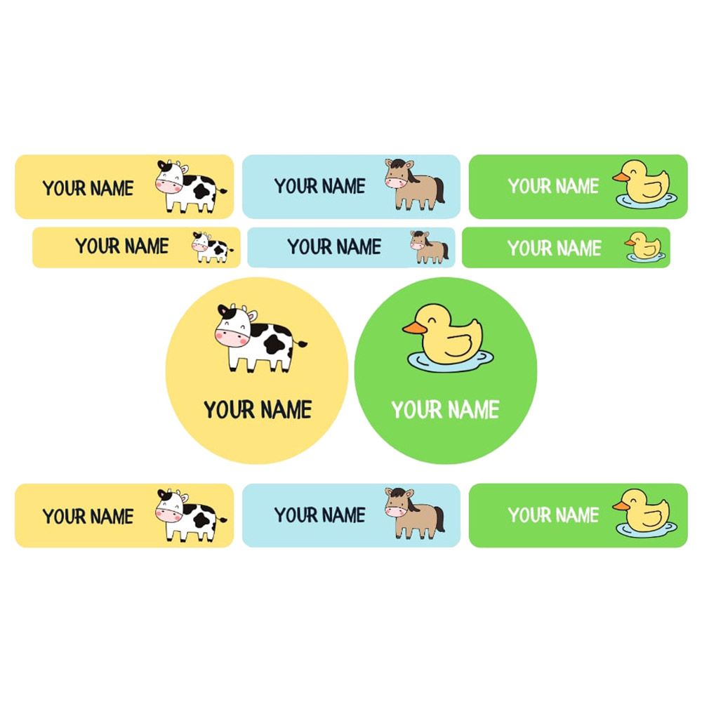 Impressions - Personalised Waterproof And Iron On Labels - Farm Animals - 98 Pcs 