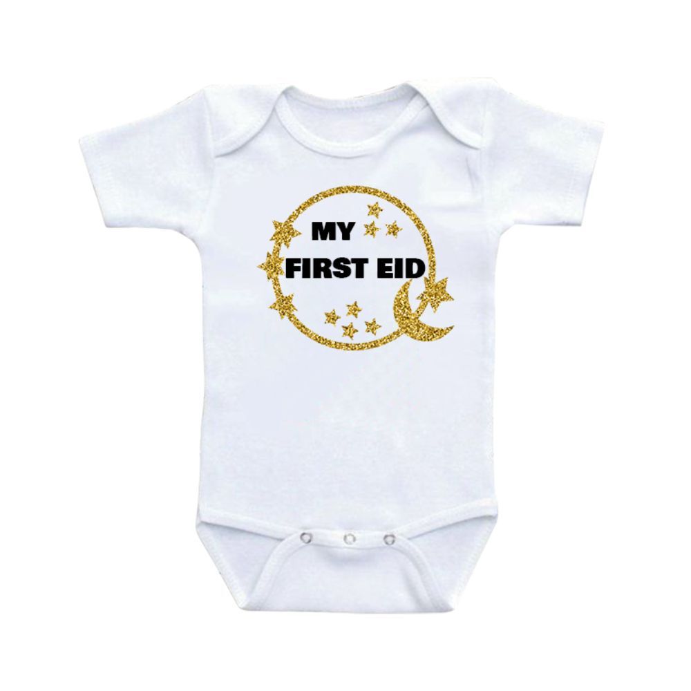 Impressions - My First Eid, Circle Bodysuit - White