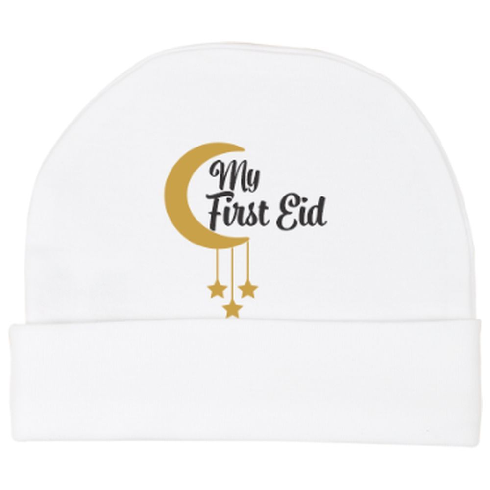 Impressions - My First Eid English Baby Hat - White