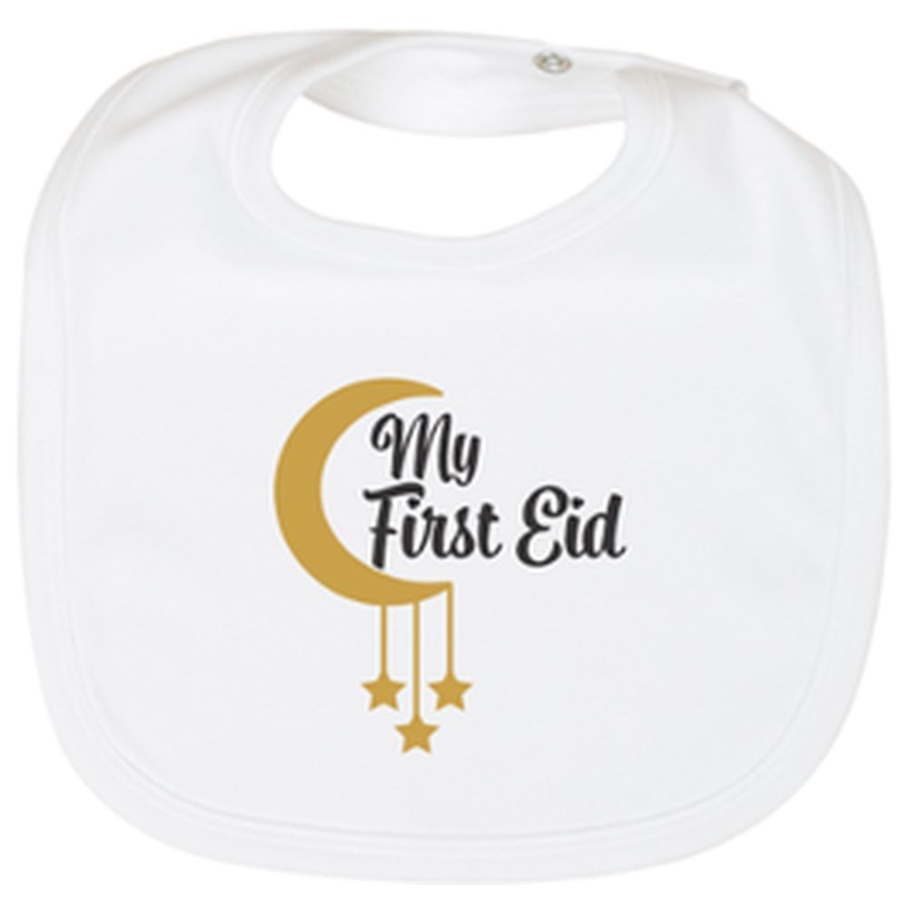 Impressions - My First Eid English Bib - White