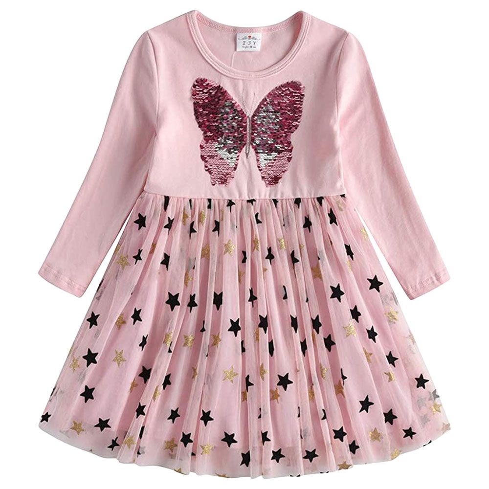 D' Daniela - Butterfly & Stars Dress - Pink
