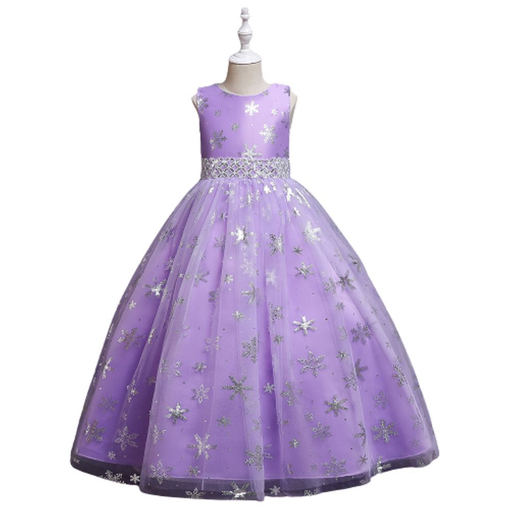 D' Daniela - Snowflakes Long Maxi Dress - Purple