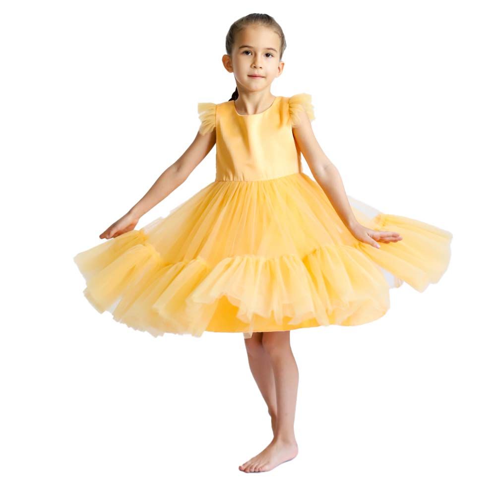 D' Daniela - Fluffy Semi Casual Dress - Mustard Yellow