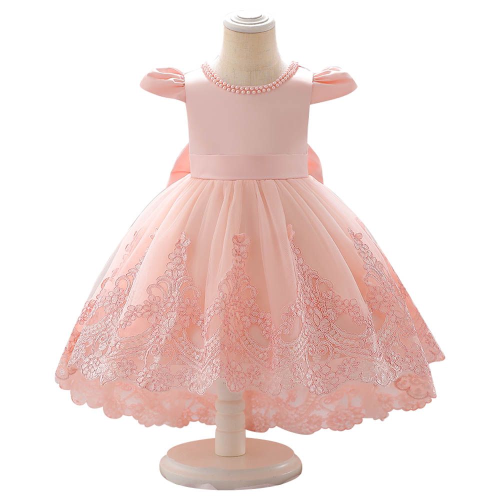 D' Daniela - Embroidery Princess Dress - Peach
