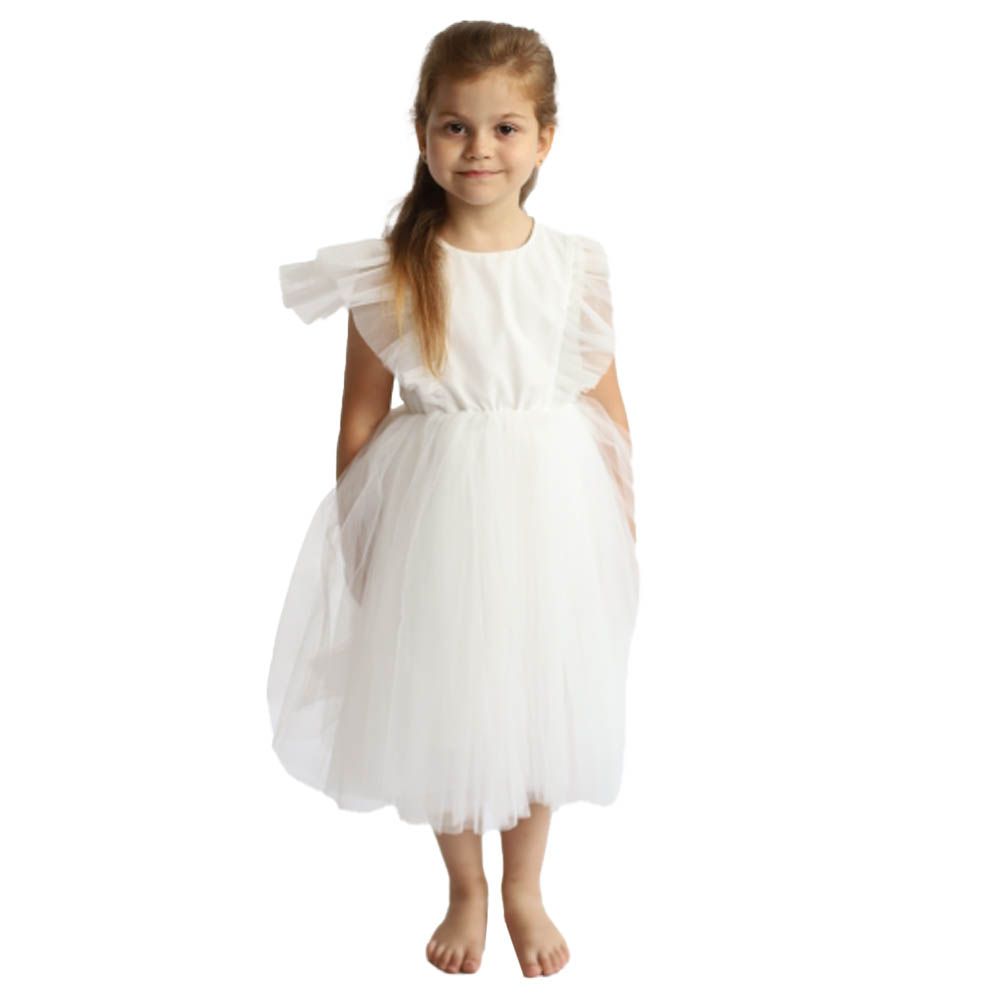 Ddaniela - Natalya Net Flared Dress - White