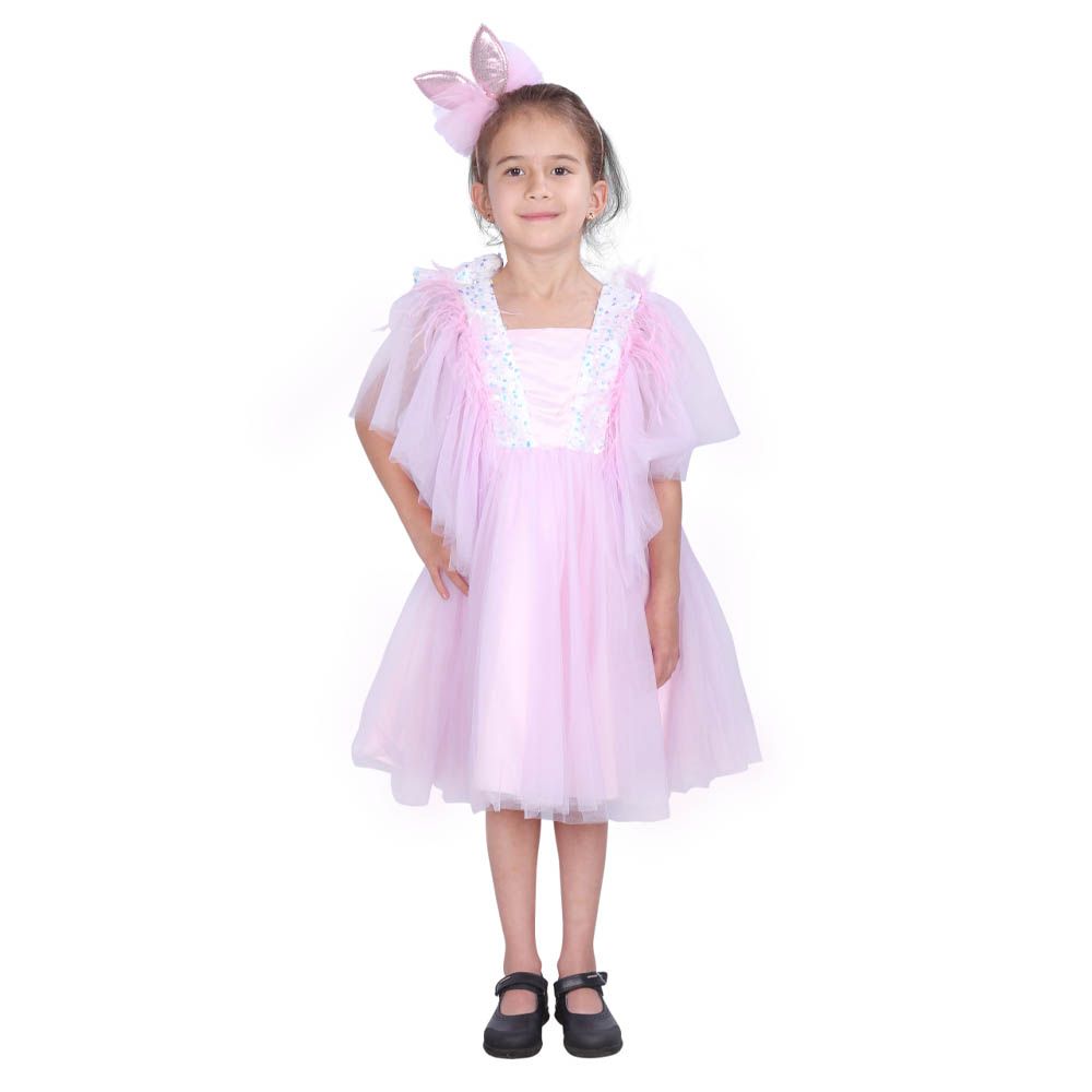 Ddaniela - Dragonfly Dress W/Sequins - Pink Purple