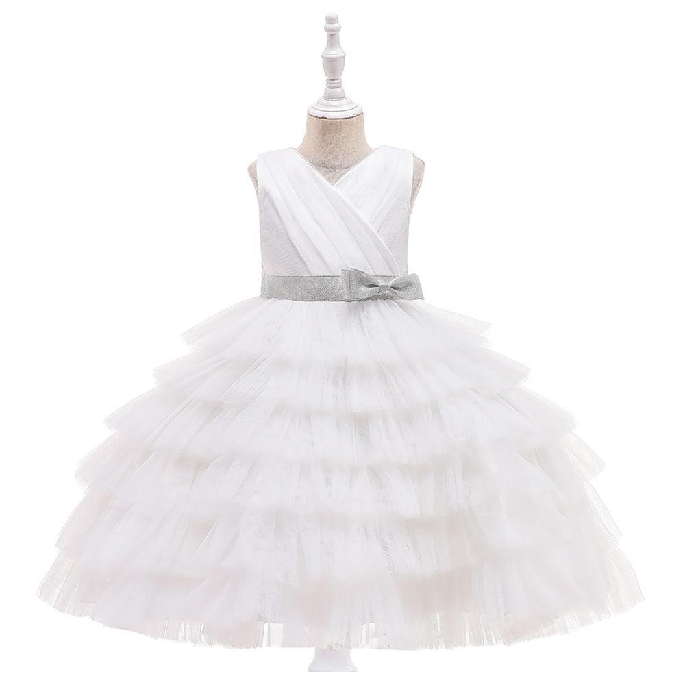 D' Daniela - Mia Party Dress w/ Belt - White