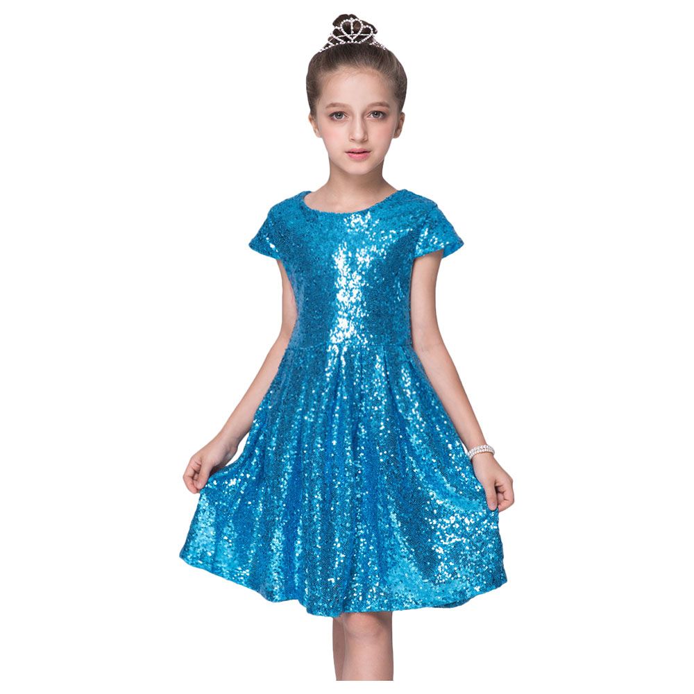 D' Daniela - Beads Glitter Dress - Light Blue