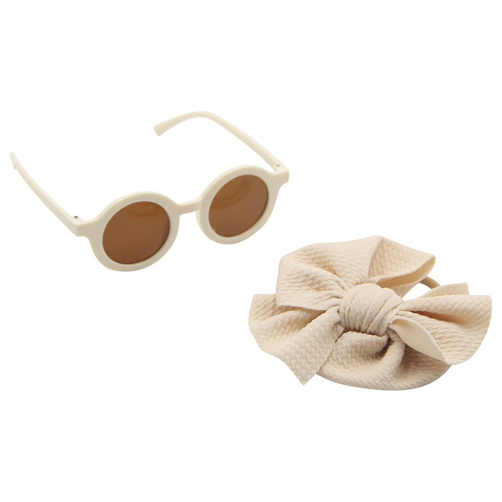 D' Daniela - Girls Maria Glasses & Headband - Pack of 2 - Cream