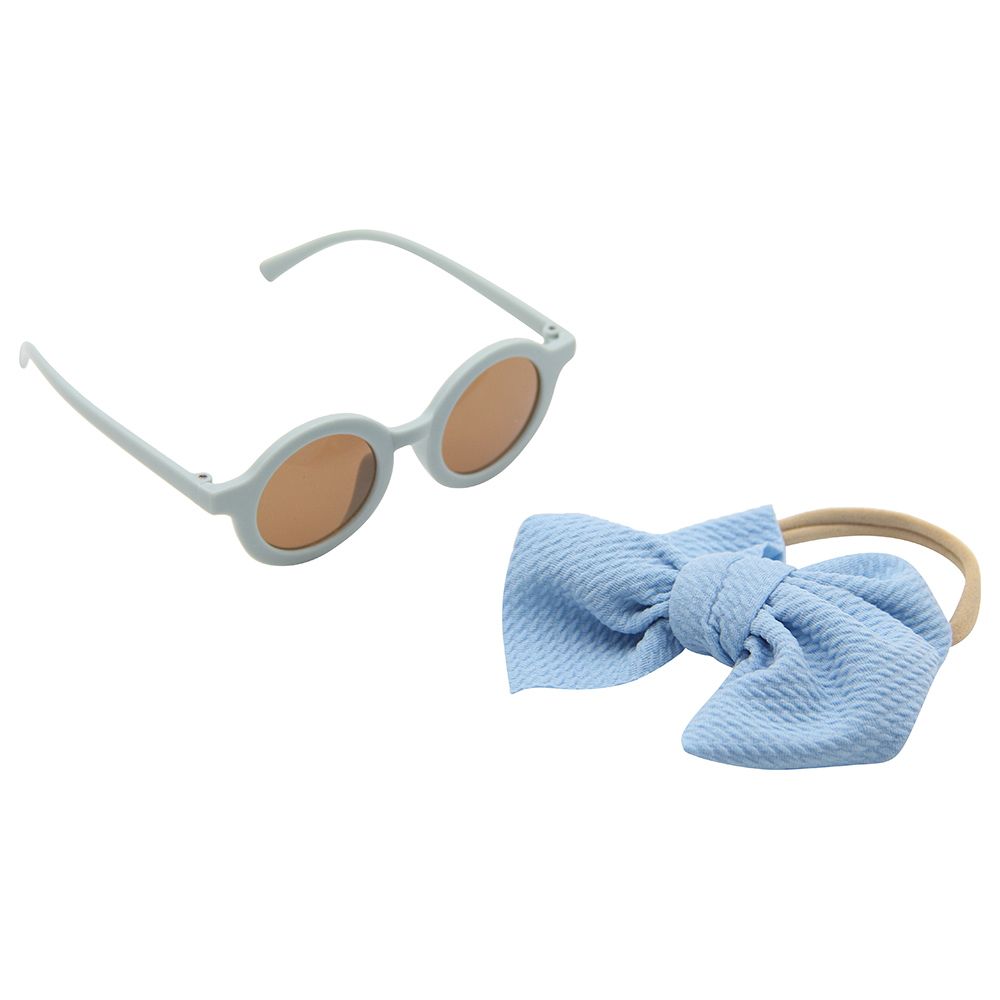 D' Daniela - Girls Maria Glasses & Headband Pack of 2 - Sky Blue