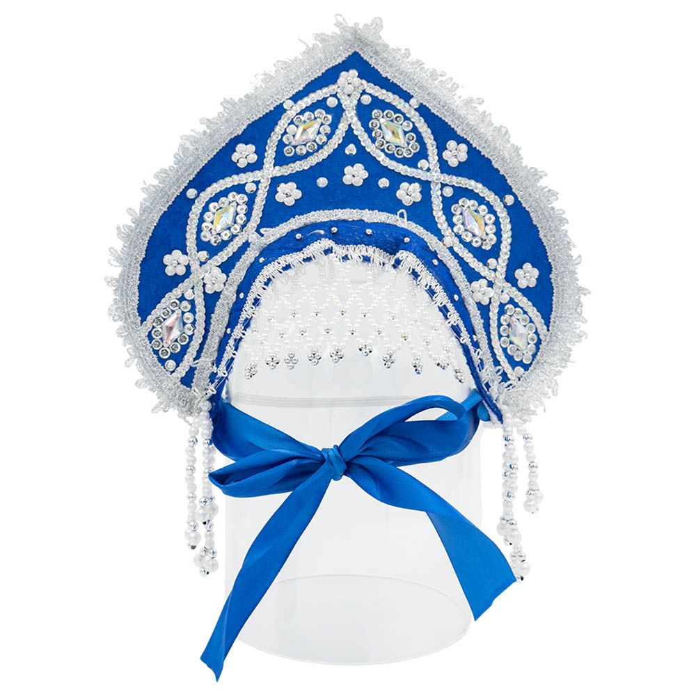 D' Daniela - Traditional Headdress Kokoshnik - Dark Blue