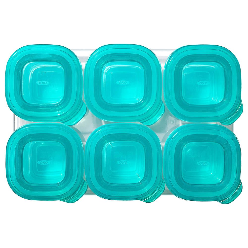 Oxo Tot - Silicone Baby Blocks Container - 59ml - 6pcs - Teal