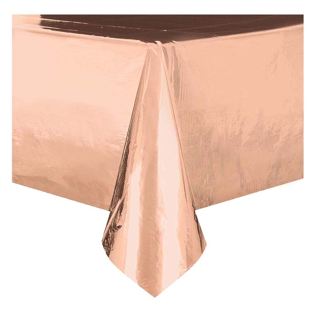 Unique - Foil Tablecover 1.4 x 2.7m - Rose Gold
