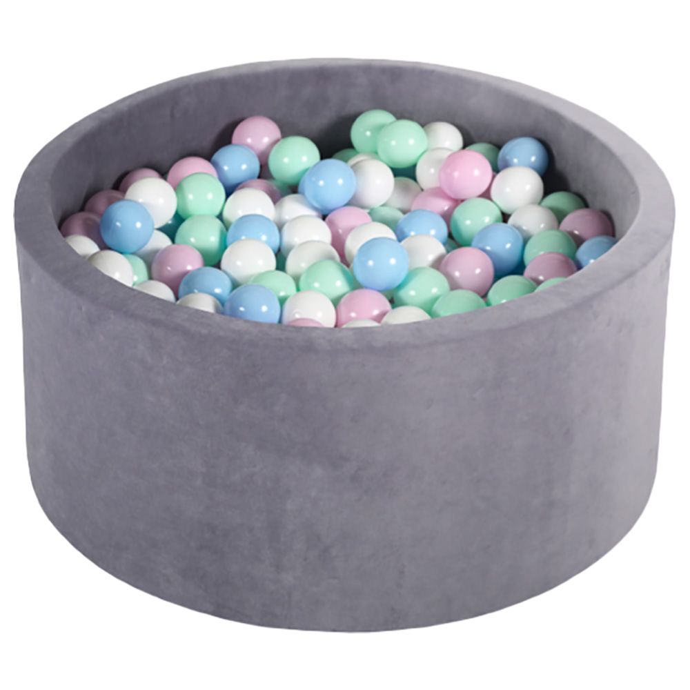 Ezzro - Round Ball Pit Velvet W/ 100 Balls - 90 x 40 cm