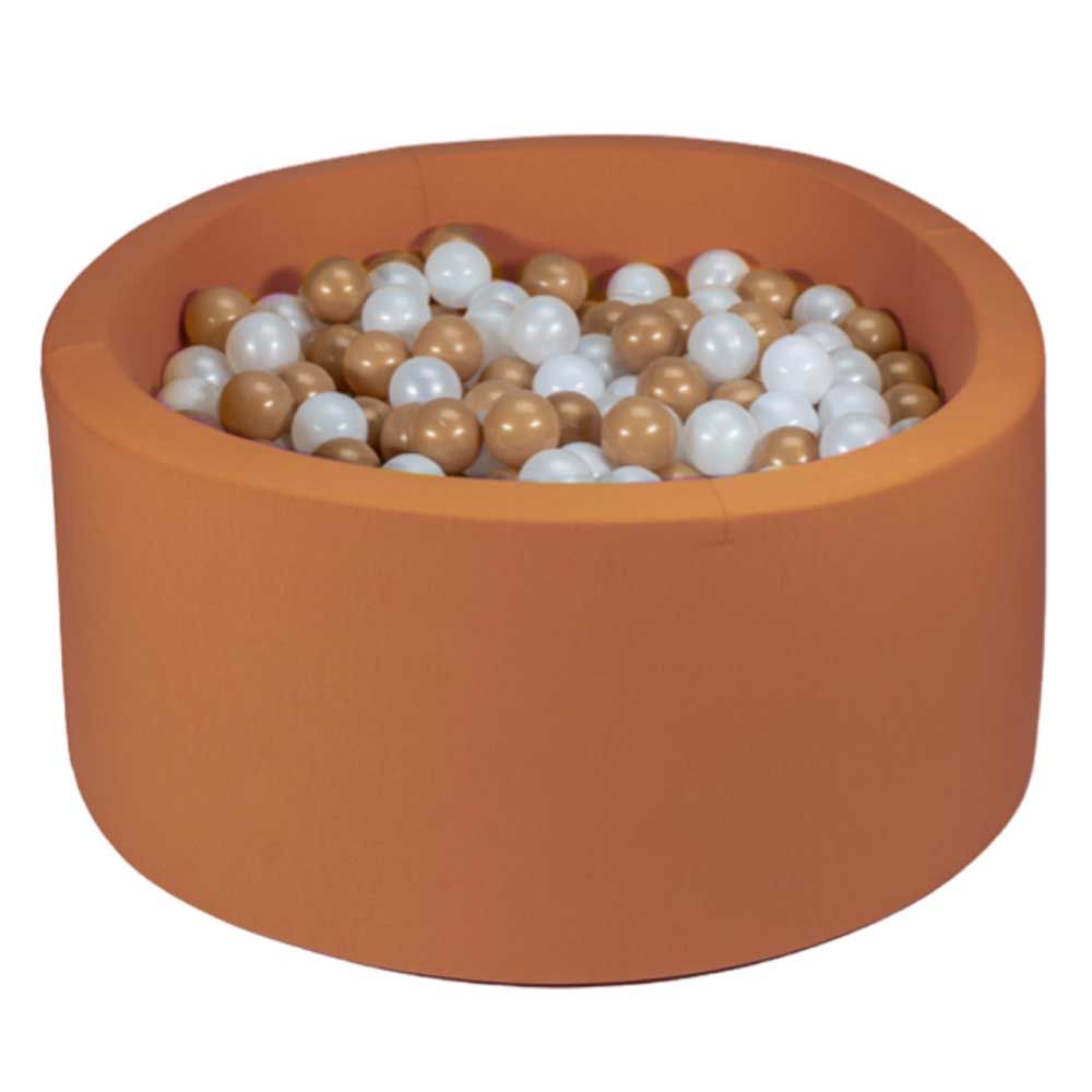 Ezzro - Brown Ball Pit w/ 400 Balls - Pearl/White/Blue/Golden