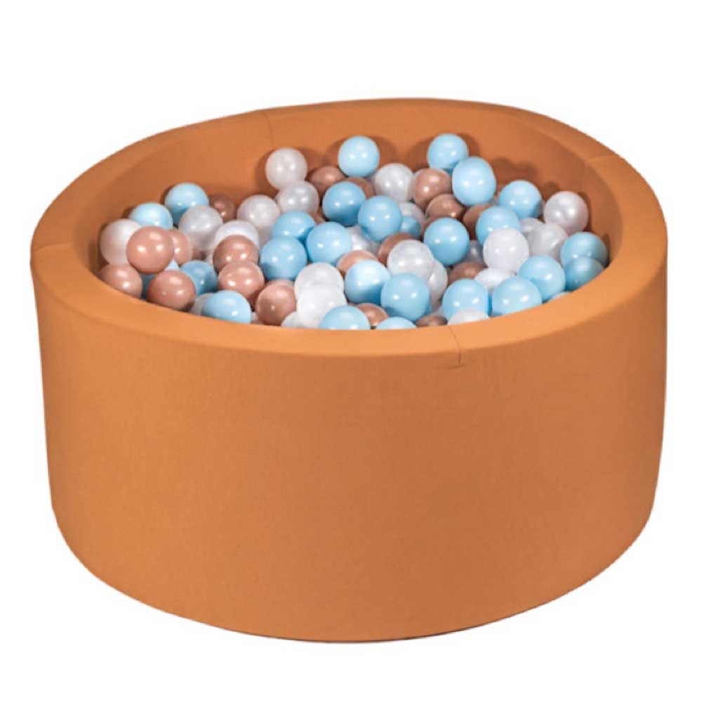 Ezzro - Brown Ball Pit w/ 600 Balls - Golden/White/Pearl