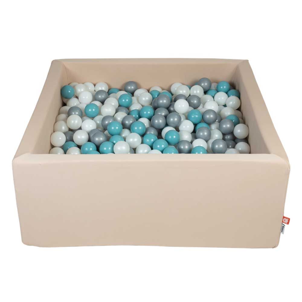 Ezzro - Beige Square Ball Pit w/ 400 Balls - Pearl/White/Blue/Grey