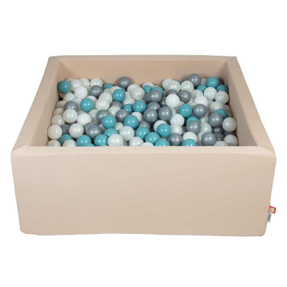 Ezzro - Beige Square Ball Pit w/ 300 Balls - Pearl/White/Blue/Grey