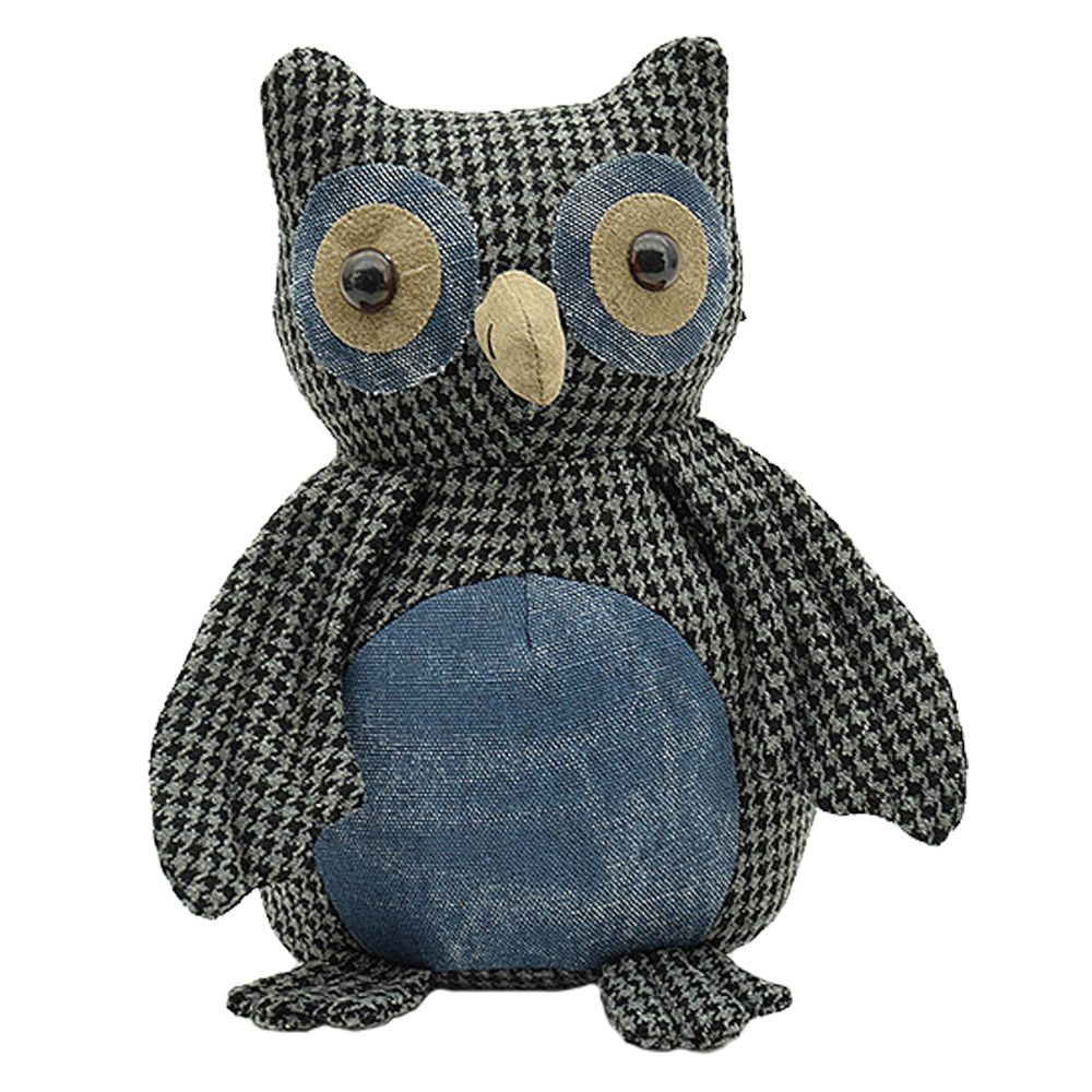 eBarza - Handmade Cute Owl Doll Door Stopper - Black