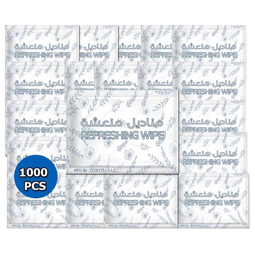 إيكولايت+ - مناديل مبللة منعشة - 1000 منديل