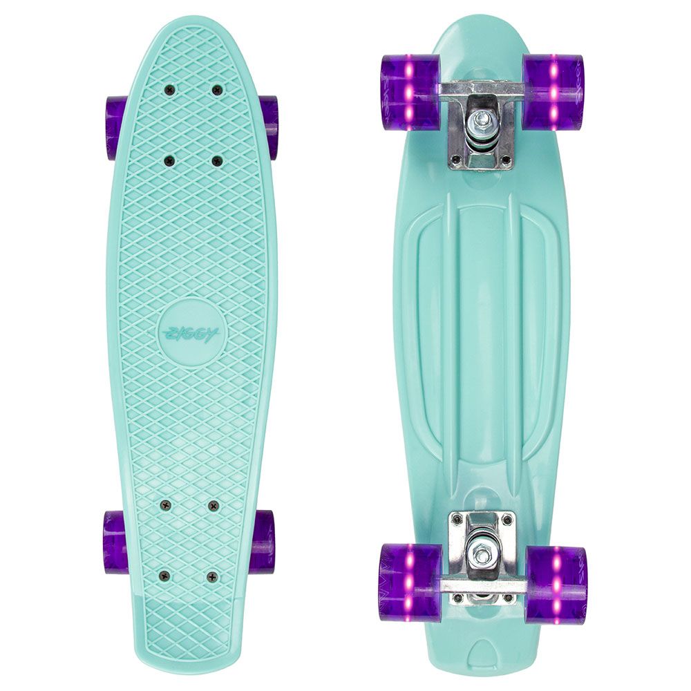 Ziggy - Skateboard Mini Cruiser W/ LED Wheels 22" - Aqua