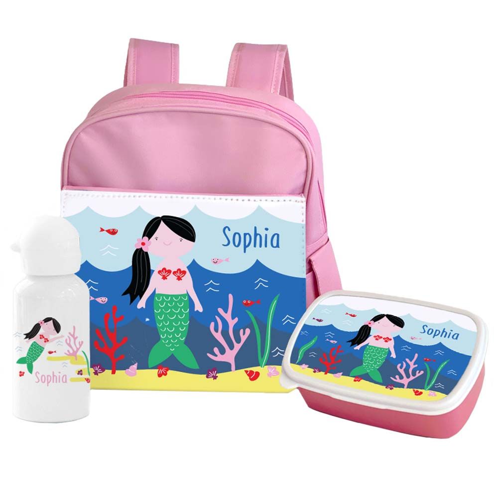 Essmak - Personalized Backpack - Sweet Siren Black Hair - 12-Inch