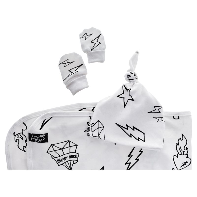 Lullaby Rock - Swaddle Gift Set Tattoo Print_0-3M