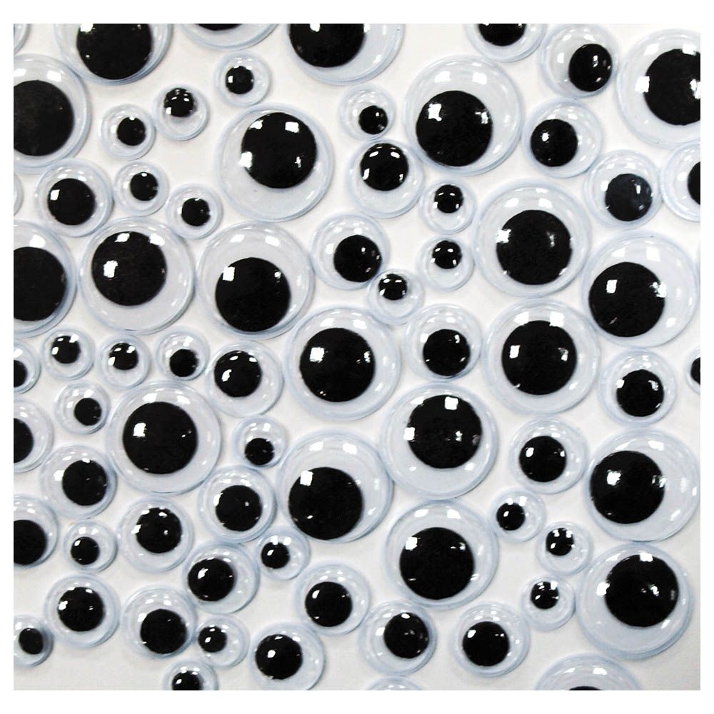 Creativity Intl - Black & White Round Standard Wiggly Eyes