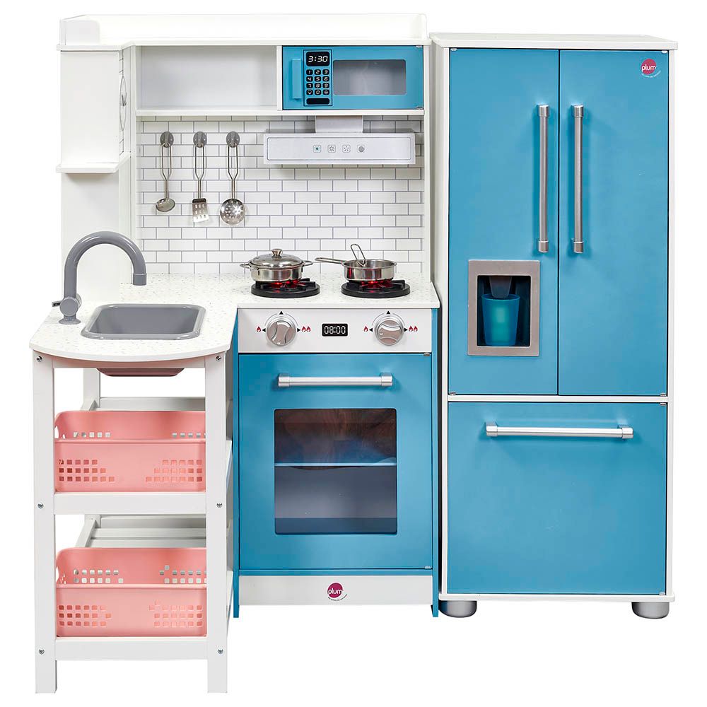 Plum - Penne Pantry Wooden Corner Kitchen w/ Fridge