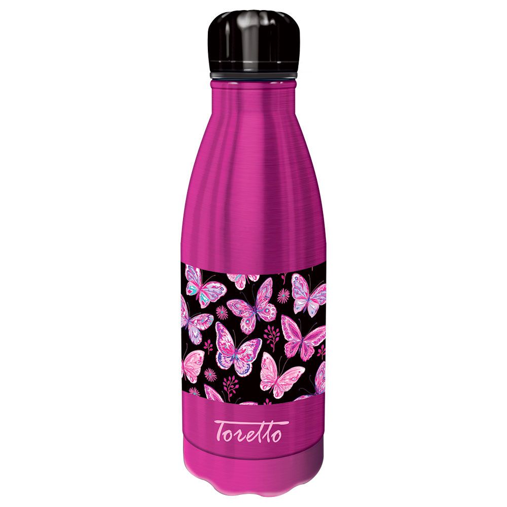 Toretto - Butterfly Stainless Water Bottle - Pink - 540ml