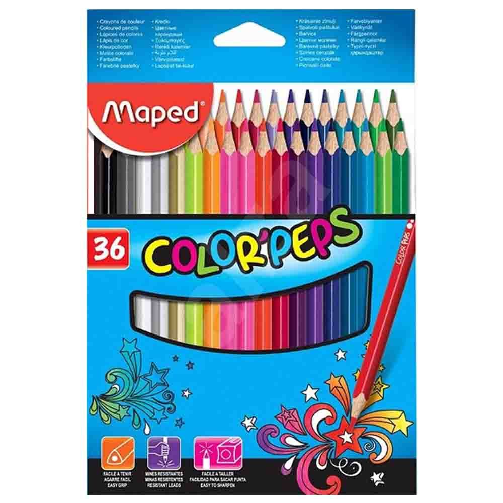 Maped - Color'Peps Triangular Colored Pencils - Pack of 36