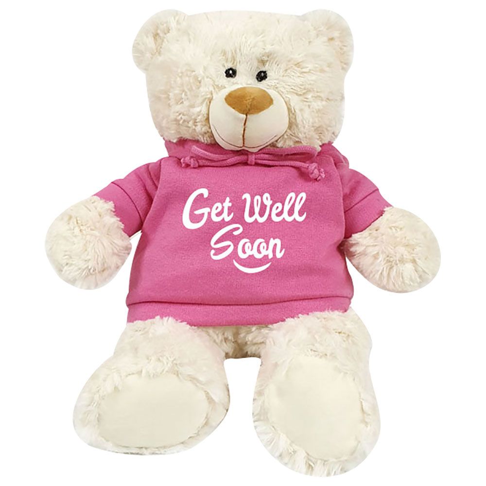 فاي لاوسون- دب محشو ناعم جد ا أبيض بلوزة سميكة Get Well Soon زهري x000B