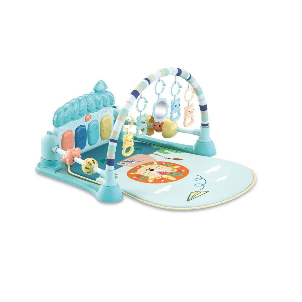 Factory Price -Hayley Baby Activity Play Mat W/ Baby Fitness Pedal Piano- Blue