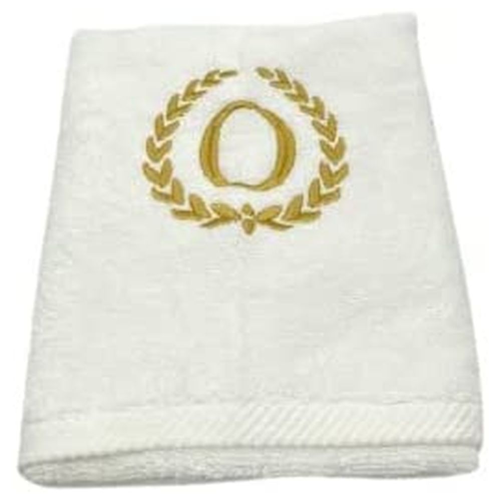 BYFT - Embroidered "O" Monogrammed Bath Towel - White