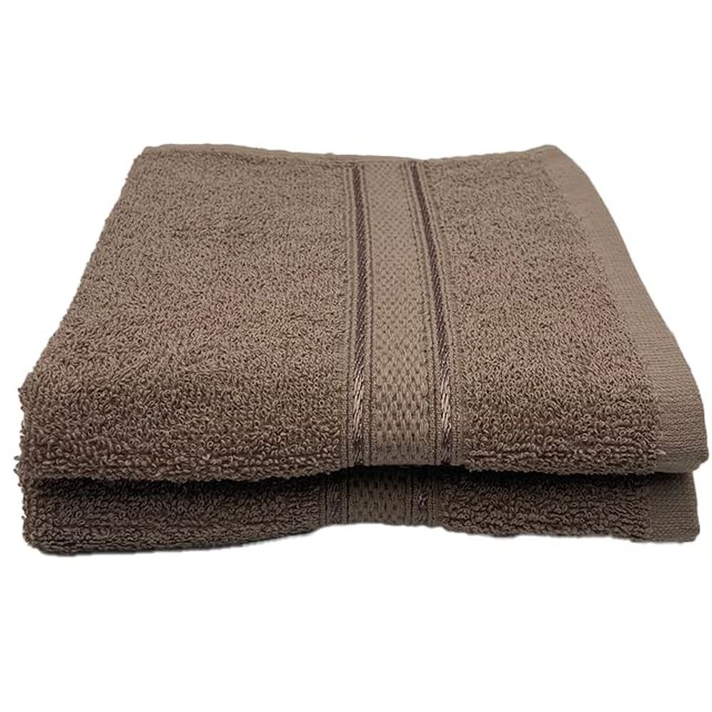 Byft - 100% Cotton Daffodil Hand Towel - 60X110Cm - Set Of 2 - Dark Beige