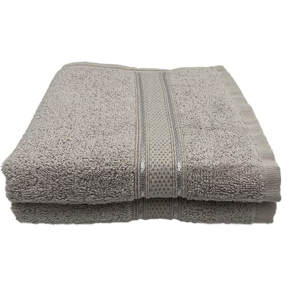 Byft - 100% Cotton Daffodil Hand Towel - 60X110Cm - Set Of 2 - Light Grey
