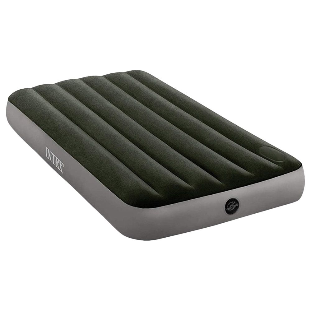 Intex - Queen Dura-Beam Downy Airbed w/ Foot Bip - Green