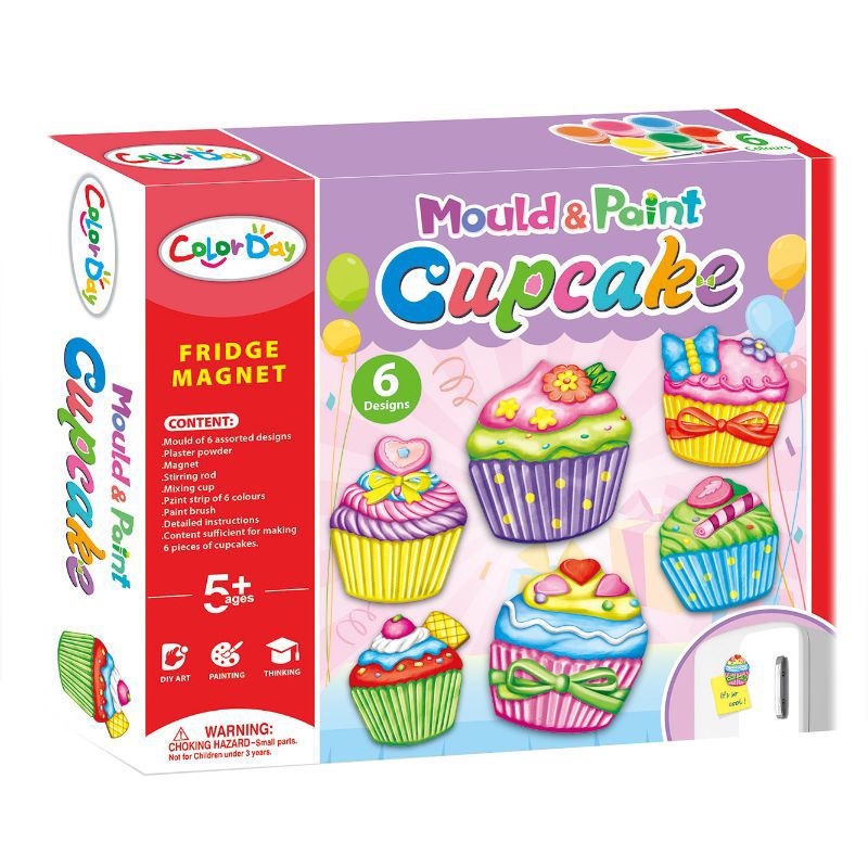 Brain Giggles DIY Mould and Paint Magnet Fridge - Cupcake