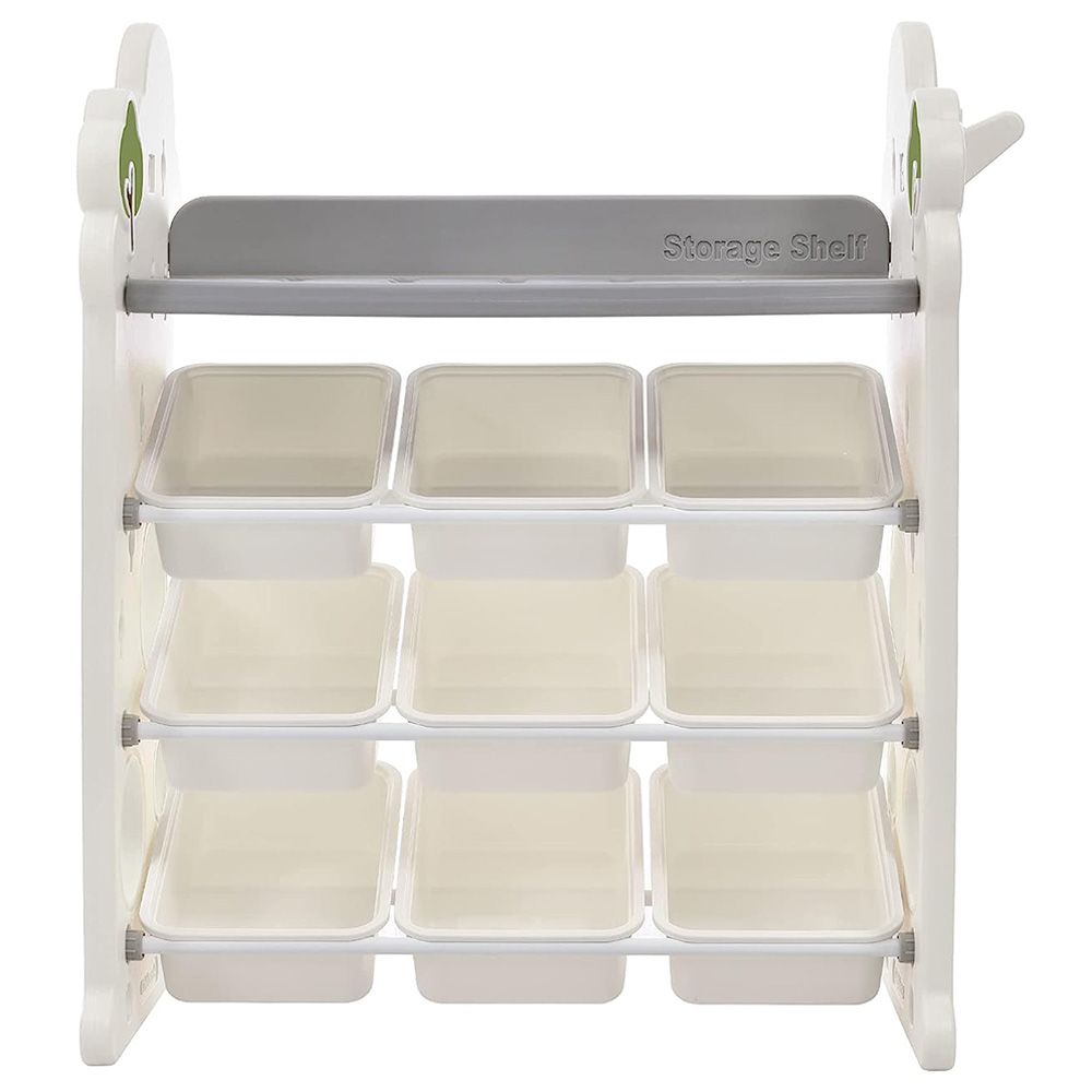Little Angel - Toys Organizer Cabinet With 9 Bins & Hook - White
