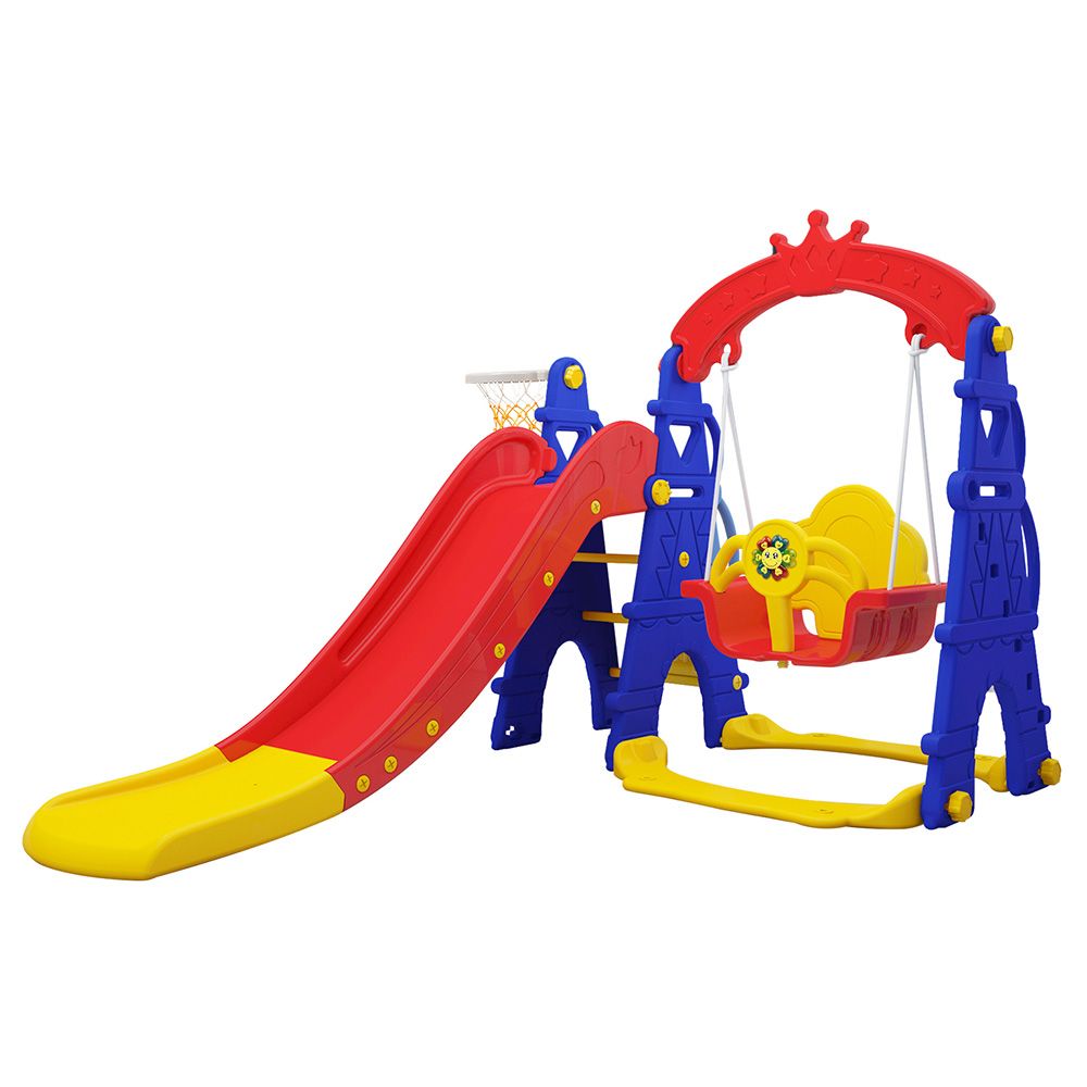 Little Angel-Kids Slide And Swing 3-In-1 Activity Playset