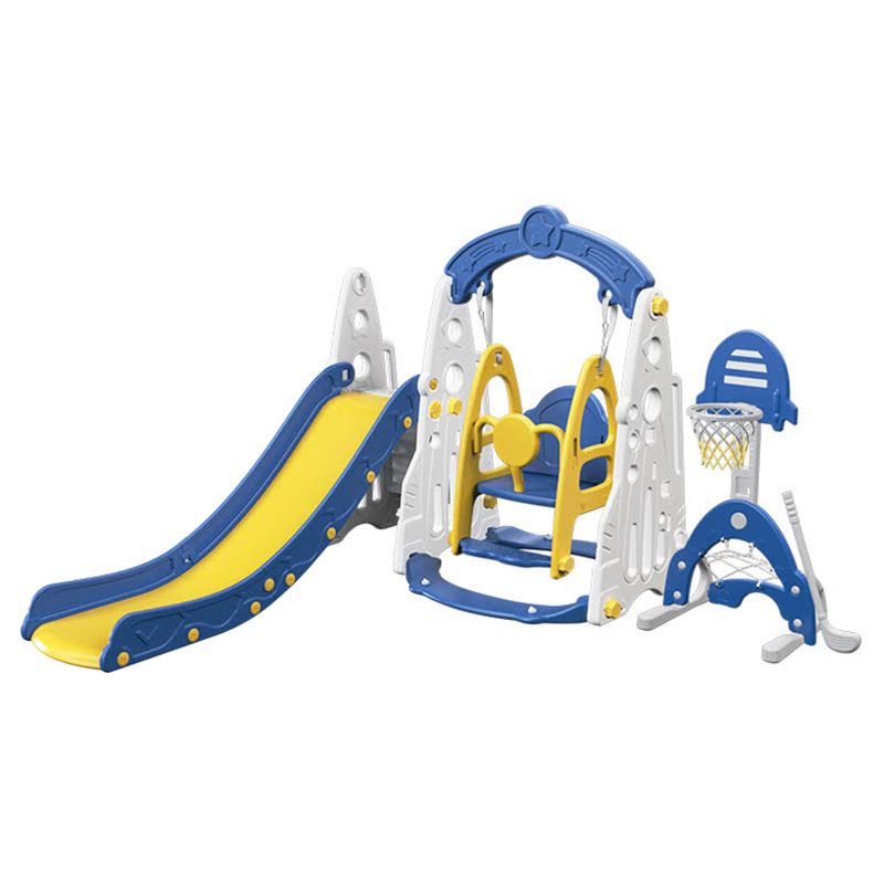 Little Angel-Kids Slide,Swing,Basketball, And Football-Blue