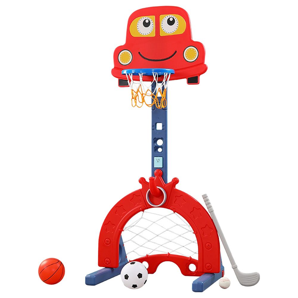 Little Angel-Kids Basketball, Football, And Golf Playset-Red