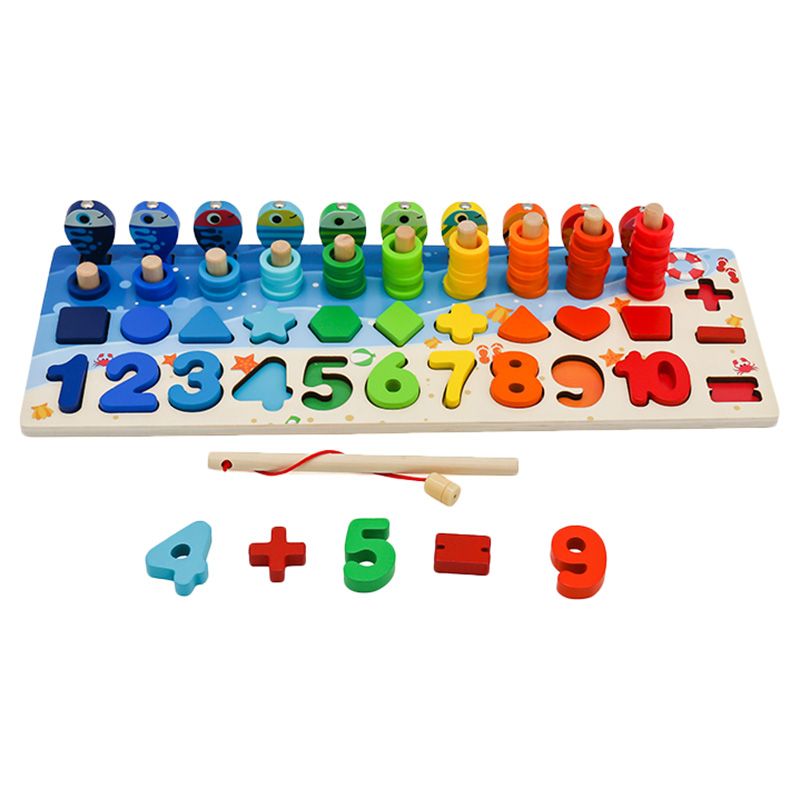 Little Angel - 123 Wooden Learning Puzzle Board Montessori Counting Toy