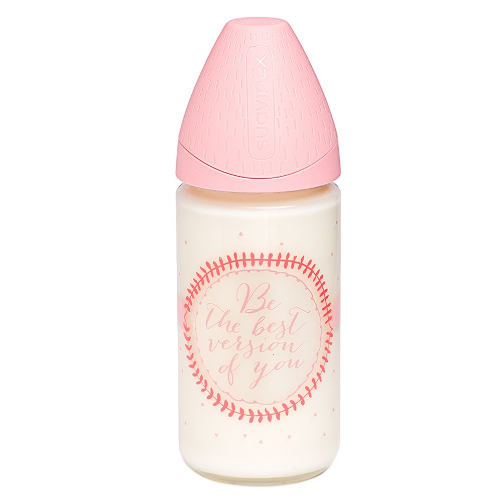 Suavinex - Meaningful Life Version Glass Bottle Anatomic Tube 240ml - Pink
