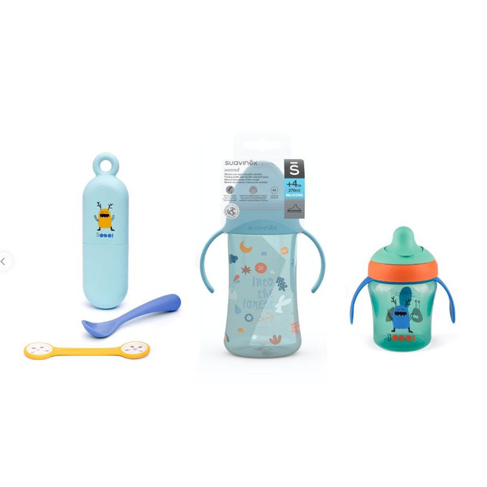 Suavinex - Sale Bundle Boo Set Learning Cup And Bottle, Blue
