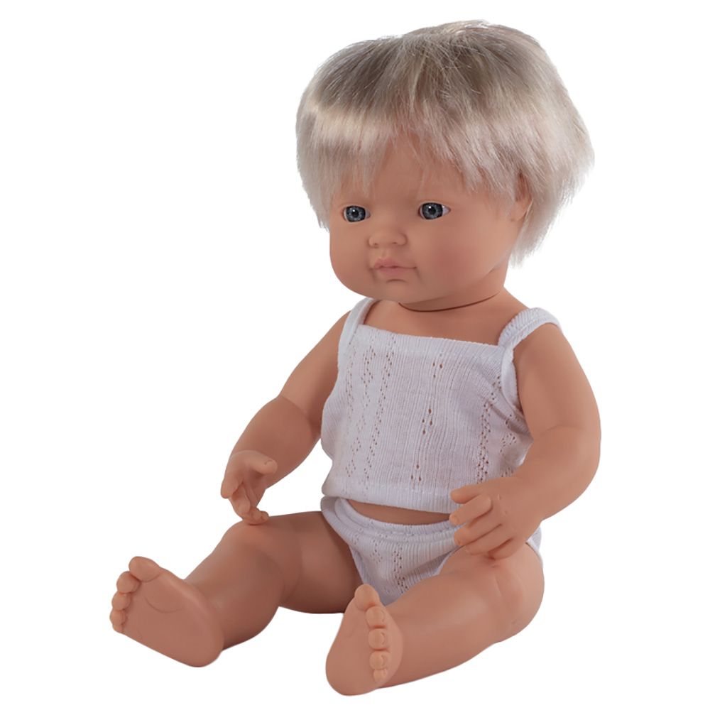 Miniland Educational - Baby Doll Caucasian Boy 38 cm