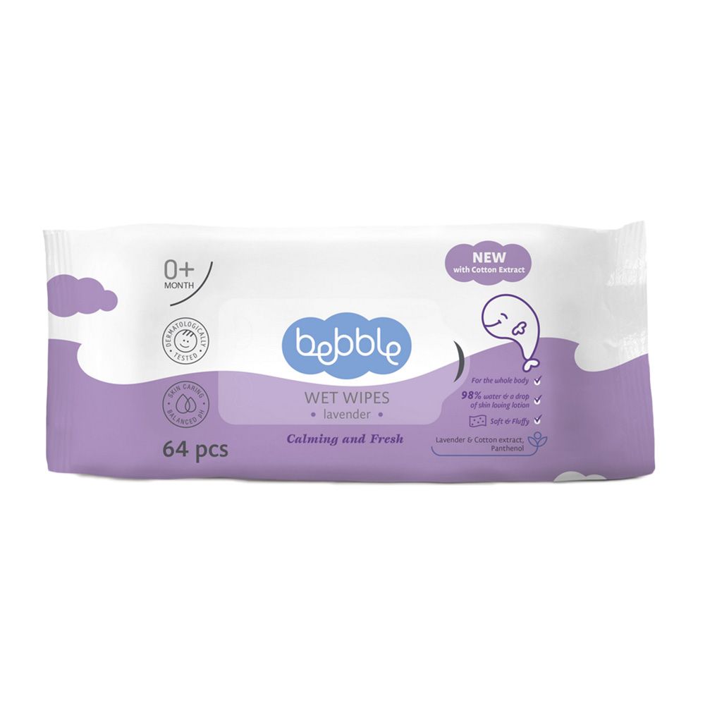 Bebble - Wet Wipes With Lavender Extract 64pcs