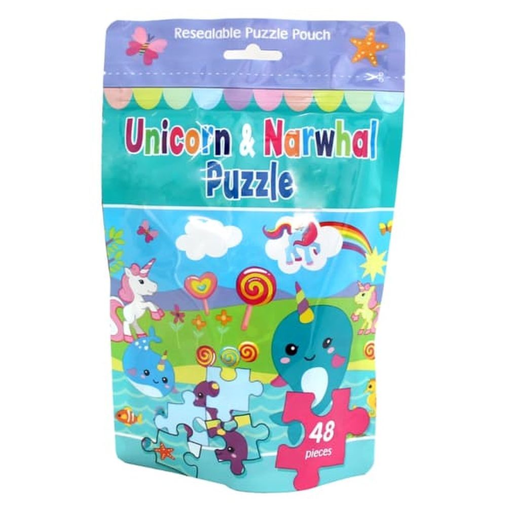 Alligator Books - Unicorn & Narwhal Resuable Puzzle Pouch