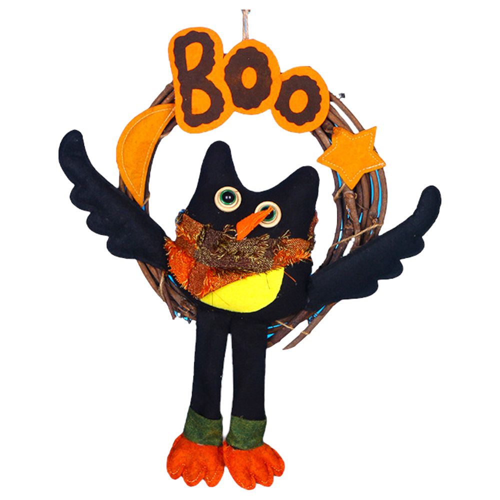 Highland - Boo Owl Door Wreath Halloween Decorations